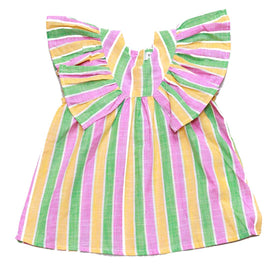 Multi Stripesflutter Blouse Nawao.com