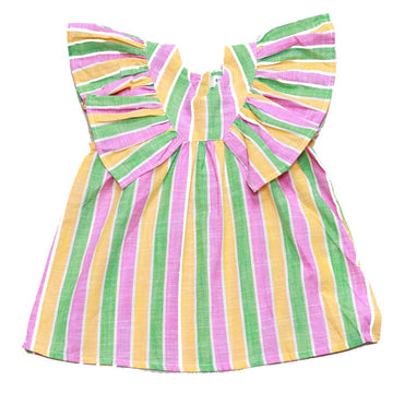 Multi Stripesflutter Blouse Nawao.com