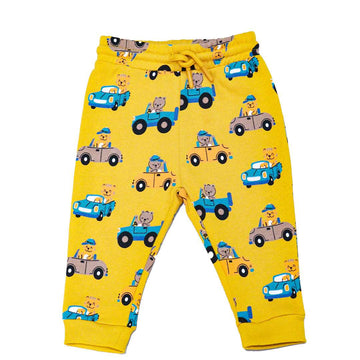 MUSTARD CAR PRINTED ACTIVE PANTS Nawao.com