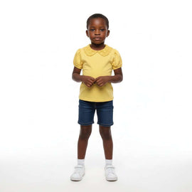 Mustard Collared Jersey Top Mustard Nawao.com