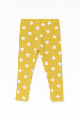 Mustard Floral All Over Print Leggings Mustard Nawao.com