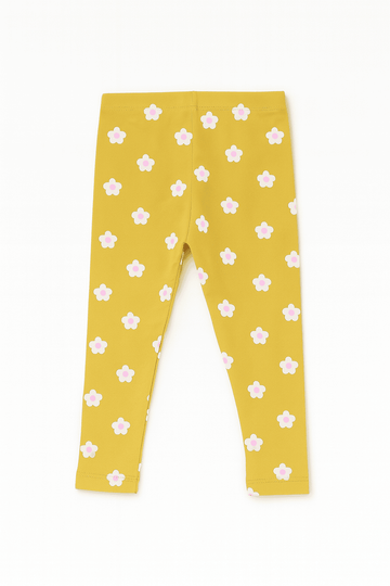 Mustard Floral All Over Print Leggings Mustard Nawao.com