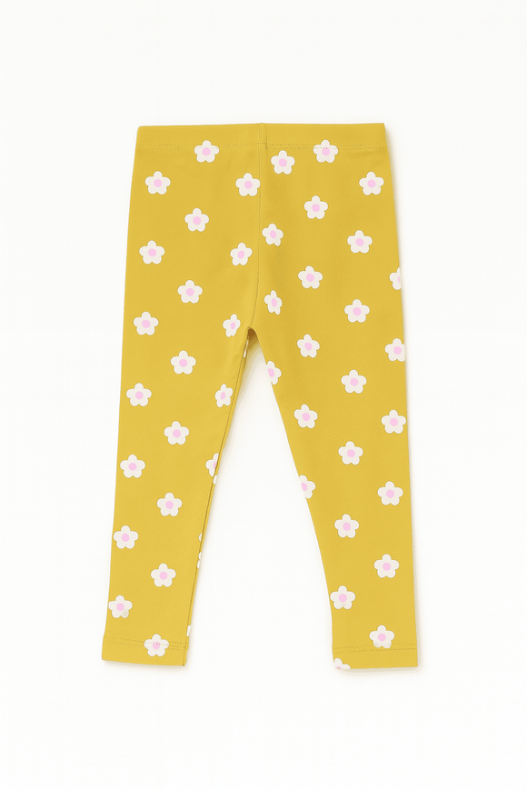 Mustard Floral All Over Print Leggings Mustard Nawao.com