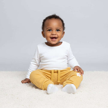 Mustard Flower Print Active Pant Mustard 6 12 Months Nawao.com