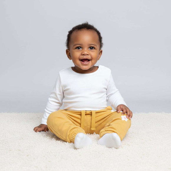 Mustard Flower Print Active Pant Mustard 6 12 Months Nawao.com