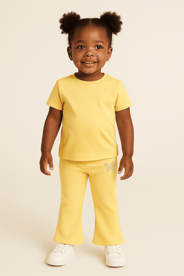 Mustard Rhinestone Embellished Rib Leggings Yellow Nawao.com