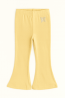 Mustard Rhinestone Embellished Rib Leggings Yellow Nawao.com