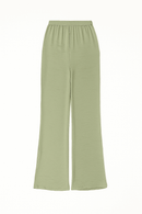 Mustered Wide Leg Elasticated Trousers Nawao.com