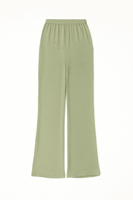 Mustered Wide Leg Elasticated Trousers Nawao.com
