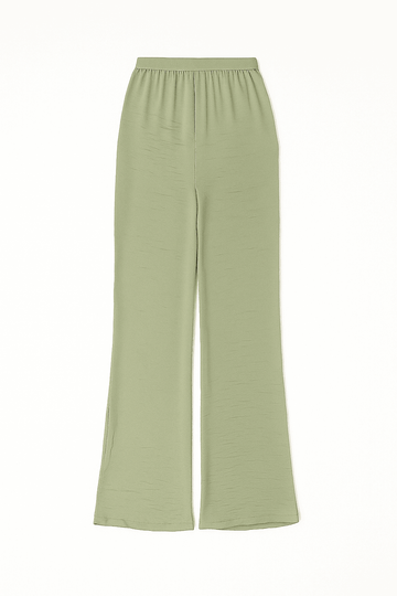 Mustered Wide Leg Elasticated Trousers Nawao.com