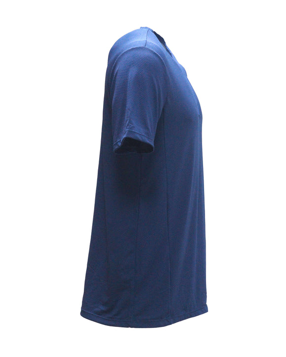 Navy Active Henley T-Shirts Nawao.com