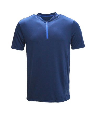 Navy Active Henley T-Shirts Nawao.com