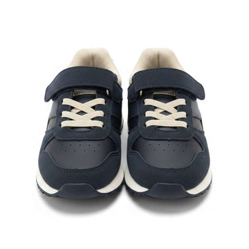 Navy Amterial Block Slim Runner Navy Nawao.com