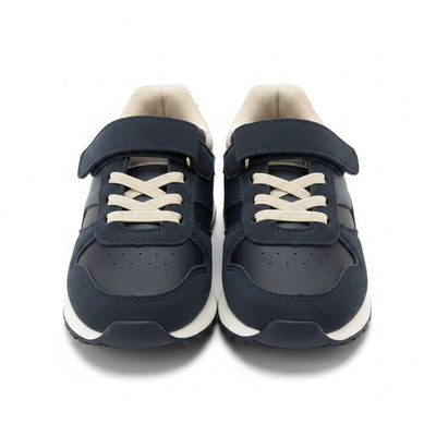 Navy Amterial Block Slim Runner Navy Nawao.com