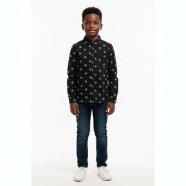 Navy Aop L S Shirt Navy Nawao.com