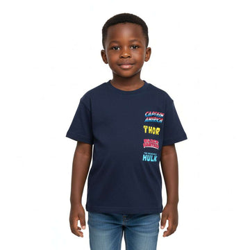 Navy Avengers Front And Back Print Oversized T Shirt Navy Nawao.com