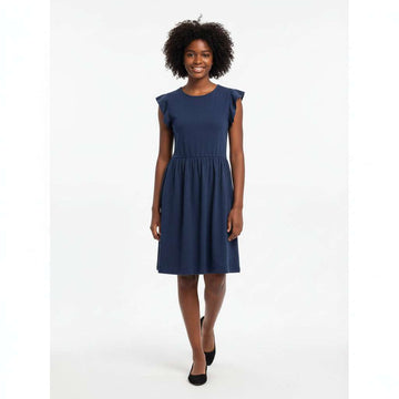 Navy blue Aop Knitted Dress Assorted Nawao.com
