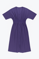 Navy Button Down  Length Dress Nawao.com