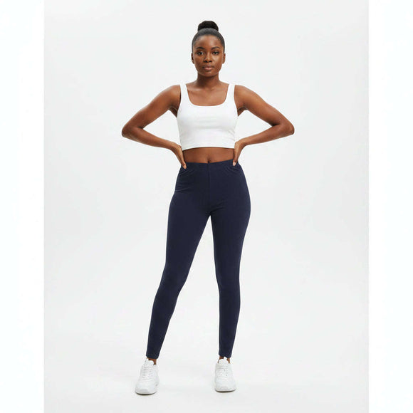 Navy Cropped  Legging Navy Nawao.com