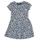 Navy Floral Aop Interlock Drop Waist Dress Nawao.com