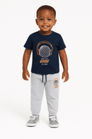 Navy Game T Shirt And Long Pant Pyjama Set Nawao.com
