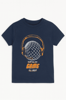 Navy Game T Shirt And Long Pant Pyjama Set Nawao.com