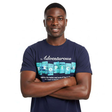 Navy Graphic T Shirt Navy Nawao.com