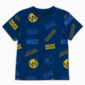 Navy Gsw Allover Print T Shirt Nawao.com