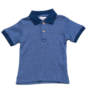 Navy Herringbone Polo Nawao.com