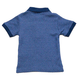 Navy Herringbone Polo Nawao.com