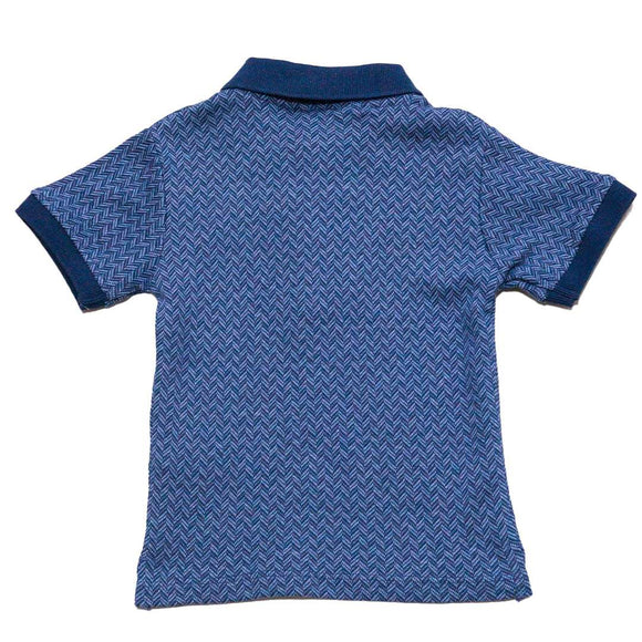 Navy Herringbone Polo Nawao.com