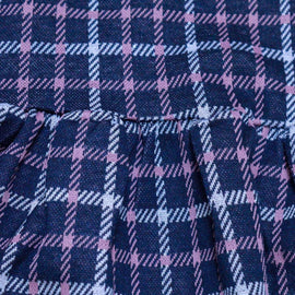 Navy Jacquard Collared Drop Hem Dress Assorted Nawao.com
