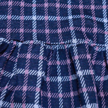 Navy Jacquard Collared Drop Hem Dress Assorted Nawao.com