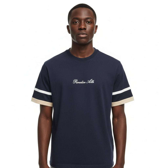 Navy Jacquard T Shirt Nawao.com
