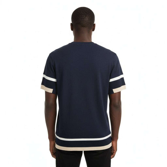 Navy Jacquard T Shirt Nawao.com