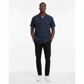 Navy Linen Blend Field Shirt Nawao.com