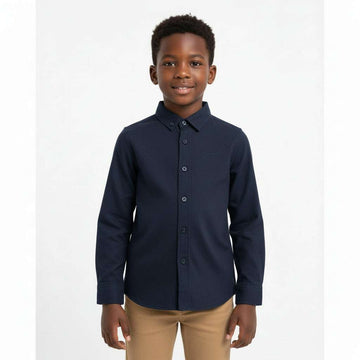 Navy Long Sleeve Oxford Shirt Navy Nawao.com