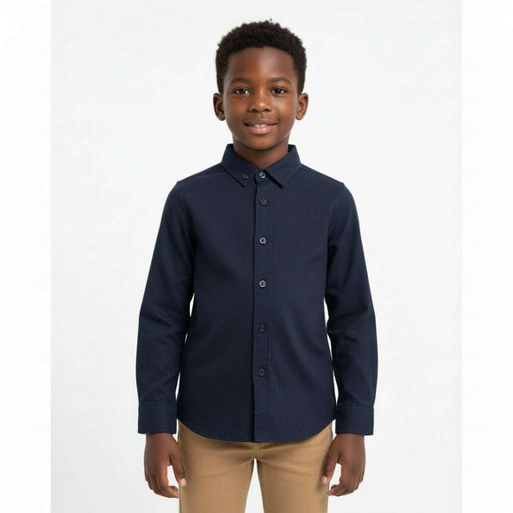Navy Long Sleeve Oxford Shirt Navy Nawao.com