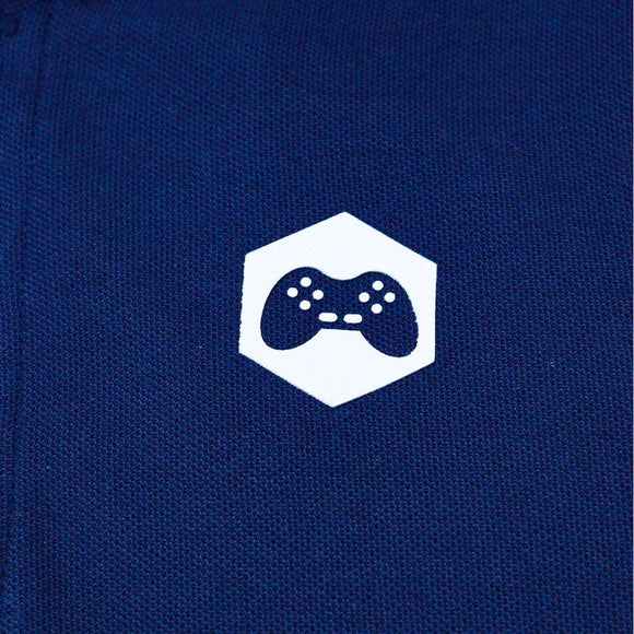 Navy Mandarin Collar Polo Nawao.com