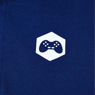 Navy Mandarin Collar Polo Nawao.com