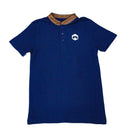 Navy Mandarin Collar Polo Nawao.com
