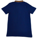 Navy Mandarin Collar Polo Nawao.com