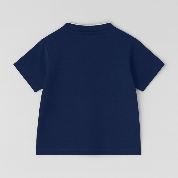 Navy Mandarin Pique Polo Nawao.com