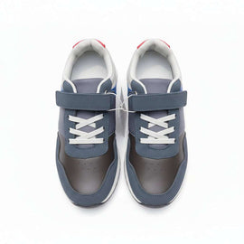 Navy Material Block Slim Runner Navy Nawao.com