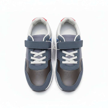 Navy Material Block Slim Runner Navy Nawao.com