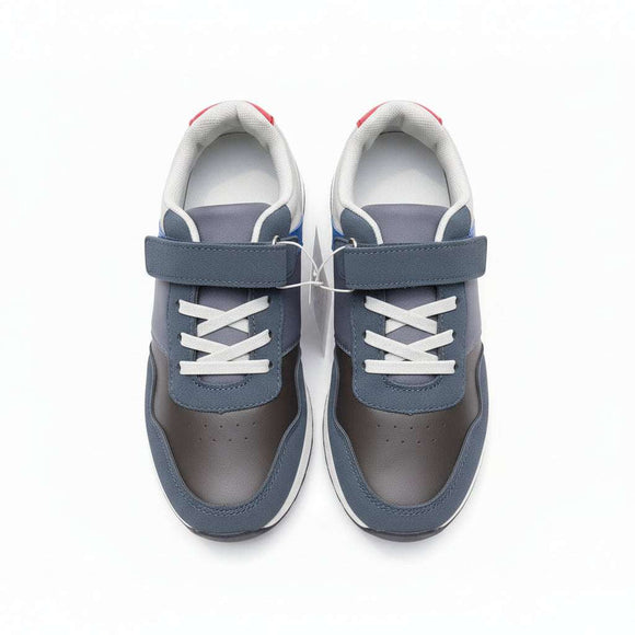 Navy Material Block Slim Runner Navy Nawao.com