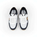 Navy Material Block Slim Runner Navy Nawao.com