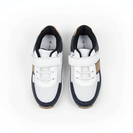 Navy Material Block Slim Runner Navy Nawao.com
