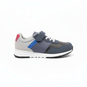 Navy Material Block Slim Runner Navy Nawao.com