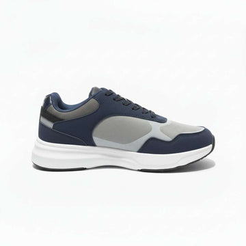 Navy Material Block Sneakers Navy Nawao.com